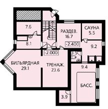 Проект красивого дома с эркером / План цокольного этажа