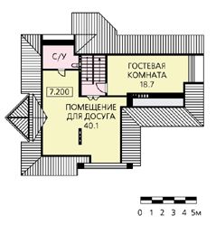 Проект красивого дома с эркером / План мансардного этажа