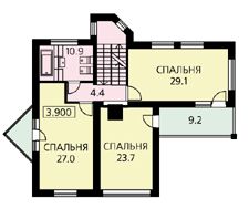 Проект красивого дома с эркером / План 2 этажа