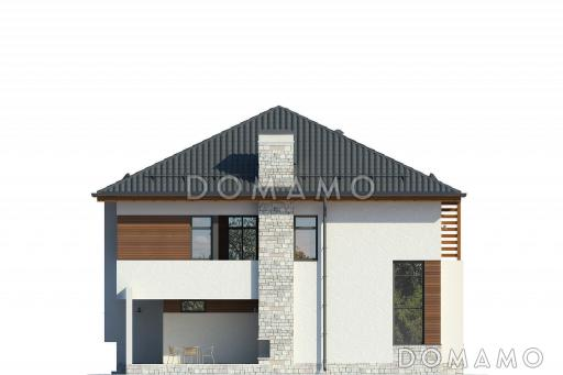 Проект загородного дома из СИП панелей в стиле финского минимализма / Фасад 1