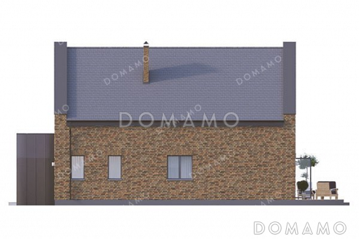 Проект одноэтажного дома с мансардой и террасой / Фасад 3