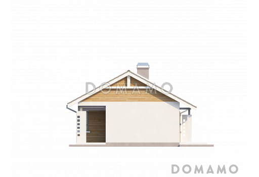 Проект небольшого одноэтажного дома из газобетона с отделённой спальной зоной / Фасад 4