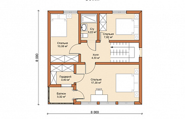 Каркасный дом "Копенгаген" / План 2 этажа