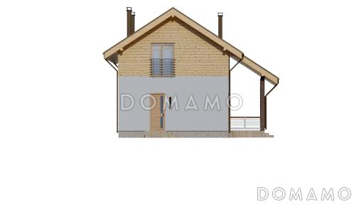 Проект компактного одноэтажного дома с мансардной и четырьмя спальнями / Фасад 4