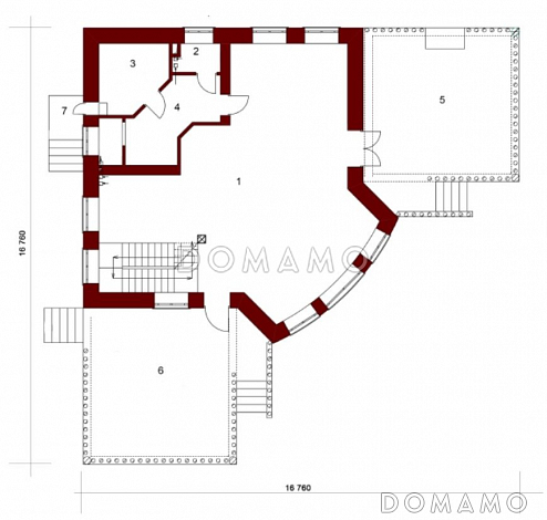 Проект беседки из кирпича с сауной / План 1 этажа
