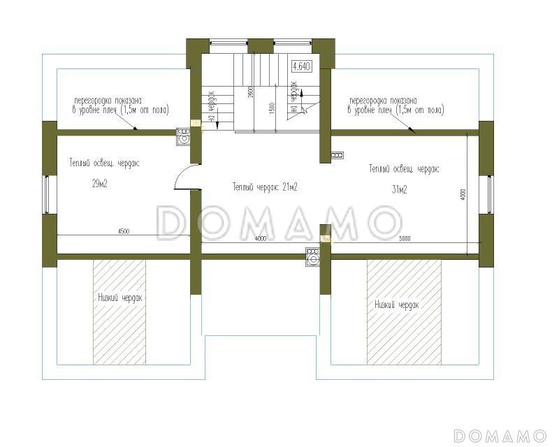 Проект особняка в стиле Тюдор / План мансардного этажа