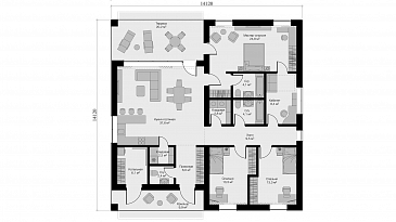 Квадра M Брик Моно / План 1 этажа