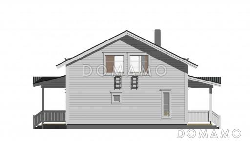 Проект дома с мансардным этажом до 200 м.кв. / Фасад 4
