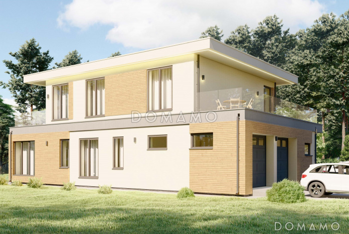 Проект эргономичного дома с гаражом на две машины S-258