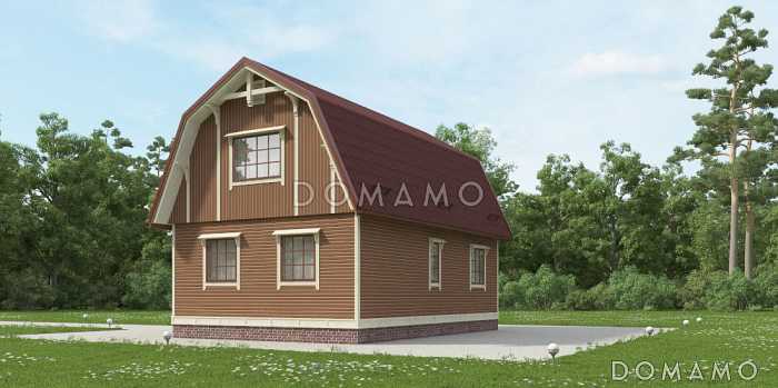 Проект дома из клееного бруса с туалетом