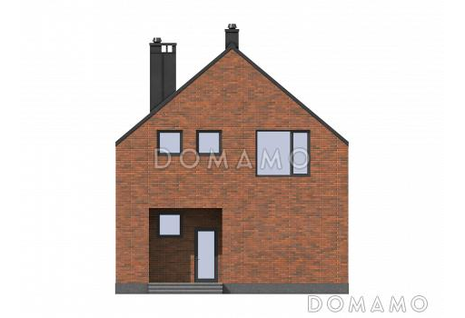 Проект загородного дома в стиле Барнхаус с тремя санузлами, гостиной с камином, кладовой у крыльца / Фасад 2