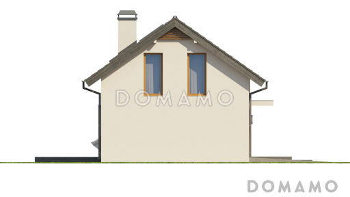 Проект одноэтажного дома с мансардным этажом из газобетона с четырьмя спальнями, кабинетом и и гаражом / Фасад 1