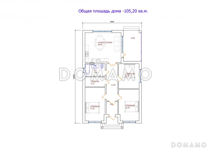 Проект 301 / План 1 этажа