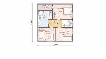 Каркасный дом "Лоза" / План 2 этажа