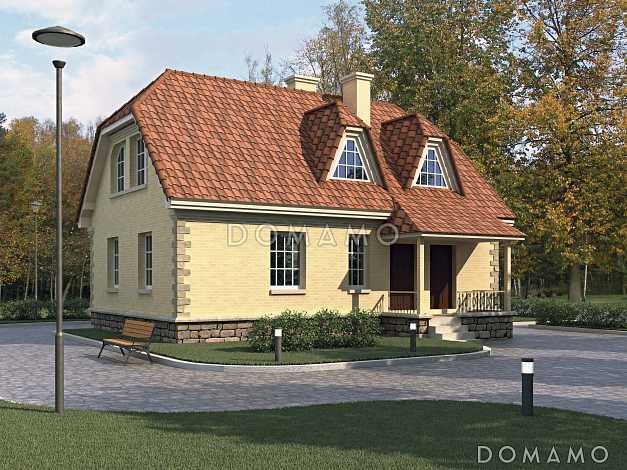 Проект газобетонного дома с мансардой в европейском стиле