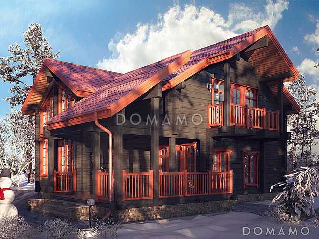 Проект двухэтажного дома из клееного бруса с удобной планировкой