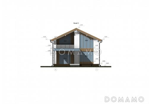 Проект современного дома с 3 спальнями и вторым светом в гостиной / Фасад 2