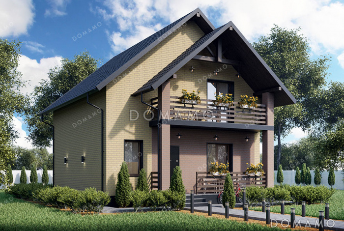 Проект дома с изолированной кухней, вместительной котельной и тремя спальнями на мансарде