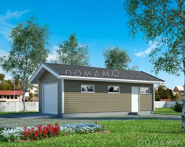 Проект каркасного гаража в скандинавском стиле