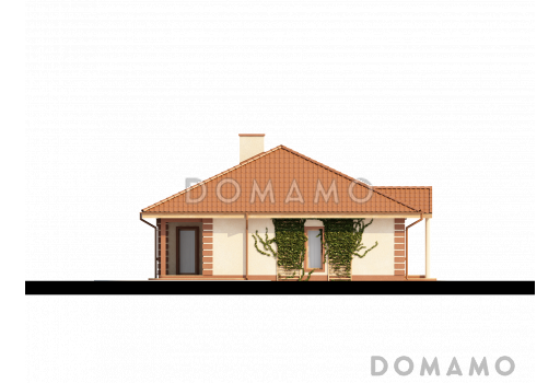 Проект просторного одноэтажного дома из газобетона с гаражом тремя спальнями / Фасад 4