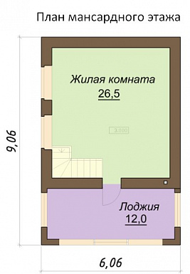 Проект компактного двухэтажного дома / План 2 этажа