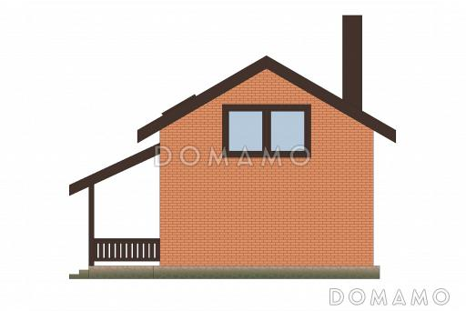 Проект бани из пеноблоков с мансардным этажом / Фасад 2