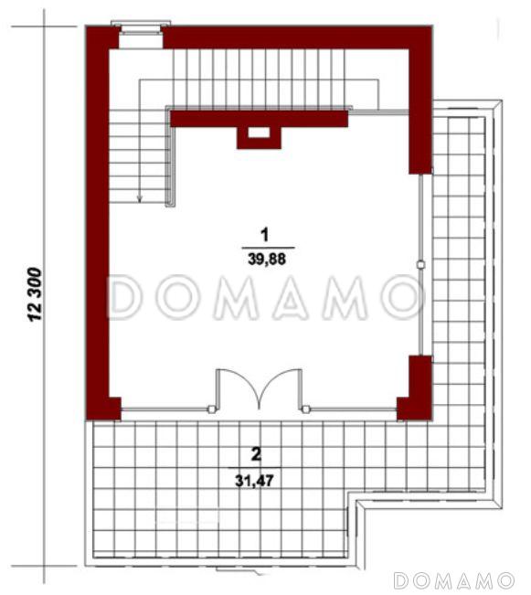 Проект беседки из кирпича с санузлом / План 2 этажа