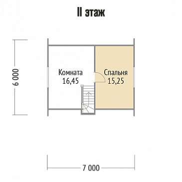 Проект дома с двухцветной отделкой фасада / План мансардного этажа