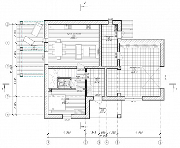 Проект загородного дома с плоской кровлей в стиле хай-тек S-228 / План 1 этажа