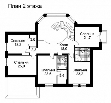 Проект дома из кирпича с кинозалом / План мансардного этажа