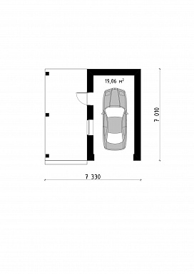 Проект одноместного гаража из газобетона с террасой  / План 1 этажа
