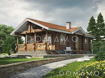 Проект одноэтажного деревянного дома  из оцилиндрованного бревна