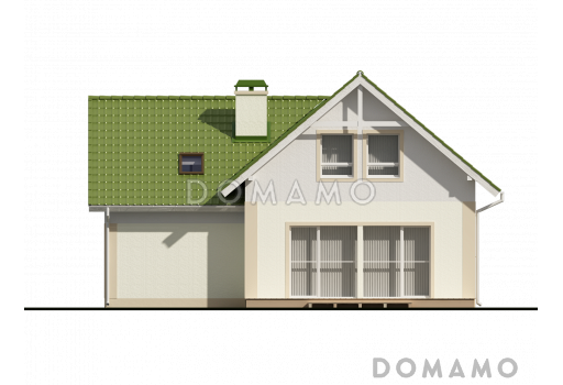 Проект классического одноэтажного мансардного дома из кирпича с четырьмя спальнями и гаражом / Фасад 2