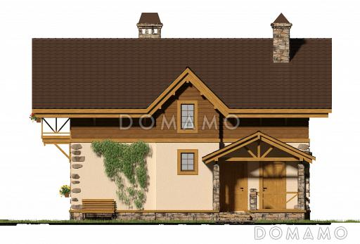 Проект коттеджа из СИП панелей в стиле шале / Фасад 2