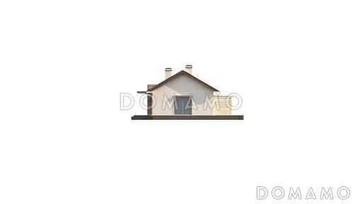 Проект простого компактного одноэтажного дома из кирпича с тремя спальнями / Фасад 2