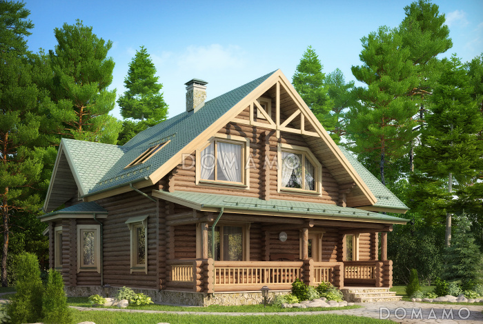 Проект деревянного дома из оцилиндрованного бревна