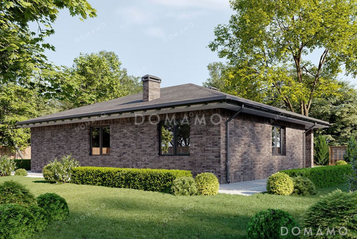 Проект компактного одноэтажного дома с террасой