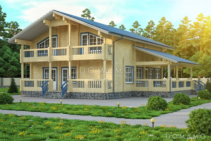 Проект дома с большой открытой террасой