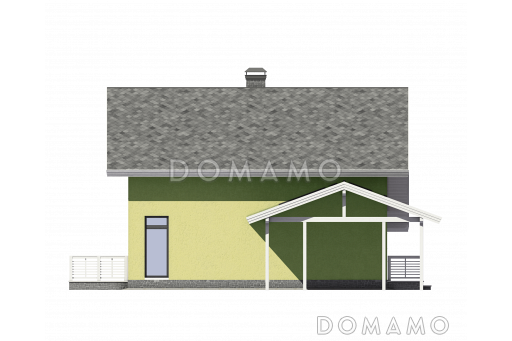 Проект современного энергоэффективного дома из газобетона / Фасад слева