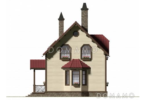 Проект экономичного дома из бруса / Фасад 6