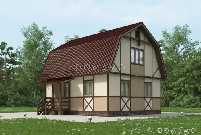 Проект простого дома без санузла 7х8