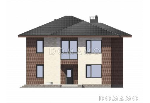 Проект двухэтажного дома из СИП панелей / Фасад 3