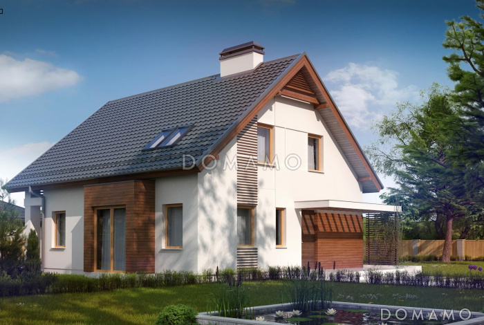 Проект комфортного дома с кладовой, балконом, тремя светлыми спальнями в мансарде