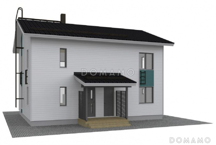 Проект каркасного дома маленькой кухонной зоной