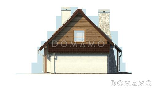 Проект традиционного мансардного дома из кирпича с дополнительной спальней на первом этаже и гаражом / Фасад 3