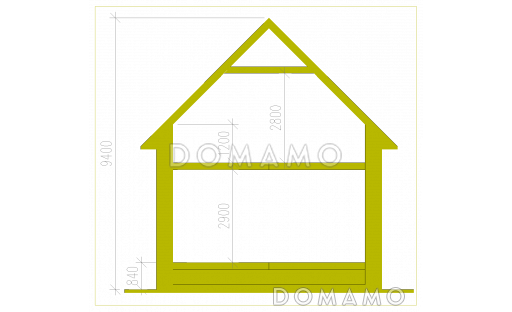 Проект дома по технологии ЛСТК с мансардой в европейском стиле / Фасад 5