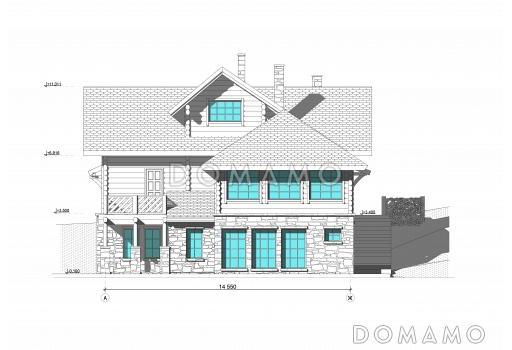 Проект дома в Альпийском стиле / Фасад 3