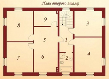 Проект гаража для трех автомобилей с жилыми комнатами на втором этаже / План 2 этажа
