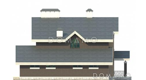 Проект двухэтажного дома с гаражом и небольшой сауной / Фасад 4