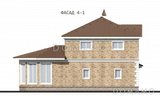 Проект двухэтажного помещения бассейна с двумя спальнями и гаражом / Фасад 3